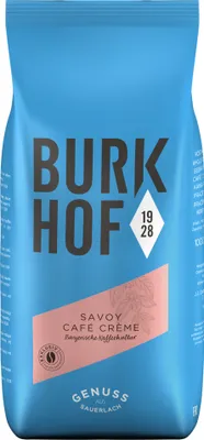 Produktbild von Kaffee GENUSSRÖSTUNG Savoy Café Crème von Burkhof, 1000g Bohnen