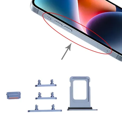 Immagine prodotto di Adattatore per supporto scheda SIM + vassoio scheda + tasti laterali per iPhone 14 Plus Ricambio