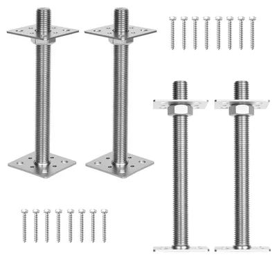 Immagine prodotto di Elzusha - Set di 4 supporti regolabili in altezza per pali, dimensioni 80x80 mm