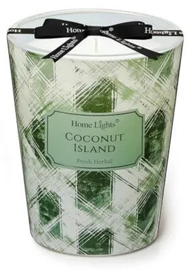 Productafbeelding van Geurkaars in glas, Kokoseiland, 190g, soja, 1 lont, rookvrij, brandduur 40 uur