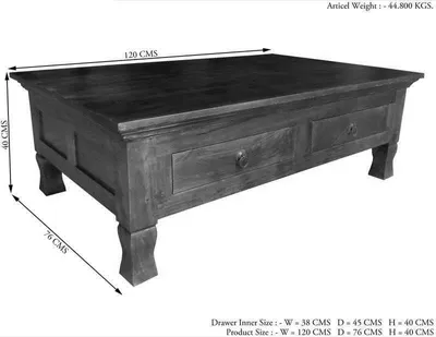 Produktbild von MASSIVMOEBEL24 Couchtisch Akazie 120x75x40 nougat lackiert OXFORD #445