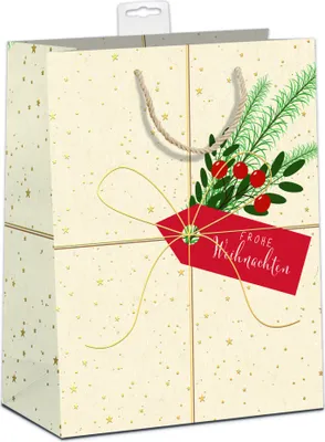 Produktbild von Weihnachten 6 Geschentüten Geschenktaschen Medium A5 Zuckerrohrpapier