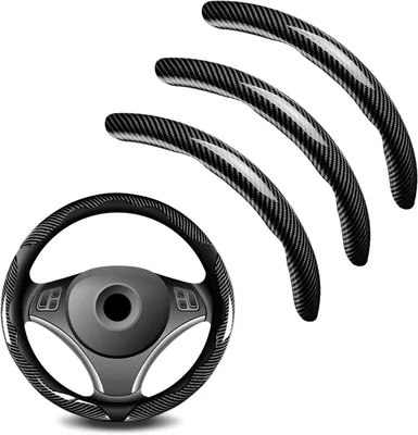Produktbild von Lenkradschutz aus Kohlefaser, 3-teilig, universell, rutschfest, für das Auto