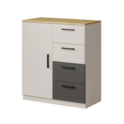Produktbild von Kommode mit Schubladen Billz 1D4S 80 Kaschmir/Eiche Cremona