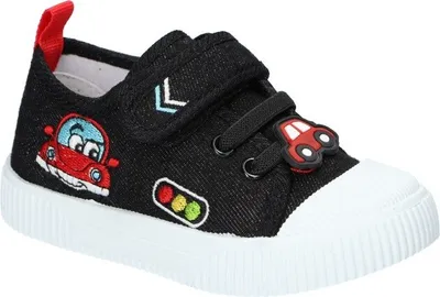 Produktbild von AMERICAN CLUB TEN169 Kinder-Sneaker mit Klettverschluss, Kinderschuhe, Ledereinsatz Schwarz 23