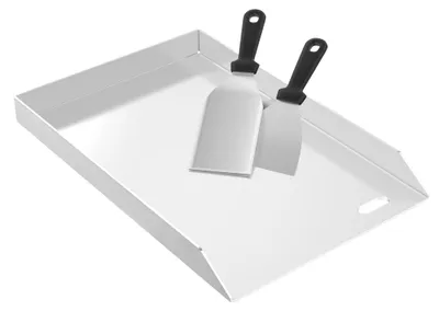 Produktbild von Edelstahl-Grillplatte mit Grillspateln, 30 x 45 cm