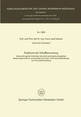 Produktbild von Probleme der Schallbewertung