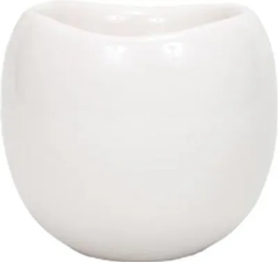 Produktbild von Blumentopf Bowl - Weiß - Keramik - Ziertopf Ø9cm - Handgefertigter Übertopf mit