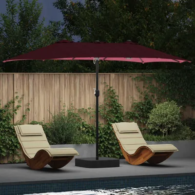 Produktbild von vidaXL Garten-Sonnenschirm Bordeauxrot 385 x 209 x 244 cm Polyester