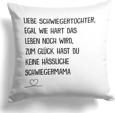 Produktbild von 22Feels Schwiegertochter Geschenk von Schwiegermama Braut Hochzeit Deko Kissen Frauen Dekoration Weihnachten Geburtstag Wohnaccessoire Wohnzimmer Schlafzimmer Couch