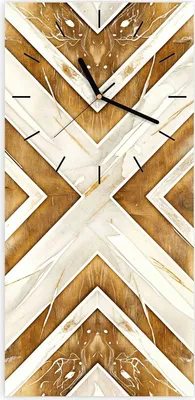Produktbild von Wanduhr aus Glas mit Motiv Geometrisches Muster- 30 x 60 cm - inkl. Aufhängesystem