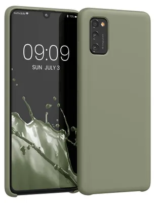 Produktbild von kwmobile Handyhülle für Samsung Galaxy A41 Hülle - Case Silikon - Kabelloses Laden - Schutzhülle Cover in Graugrün