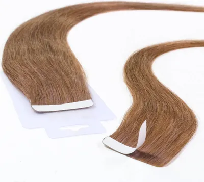 Immagine prodotto di hair2heart Nastri per extension di capelli umani lisci - 10 strisce 2,5 g 40 cm biondo scuro