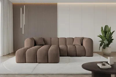 Produktbild von ALTDECOR Ecksofa in L-Form OLEA-L1 - 231x173x74 cm Braun - Corner Sofa Bett Eckcouch Couch Wohnlandschaft Cauchsofa