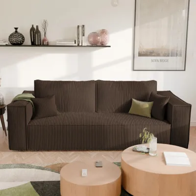 Produktbild von Schlafsofa Alpi Poso 06 Schokoladenbraun Cord mit Schlaffunktion und Bettkasten