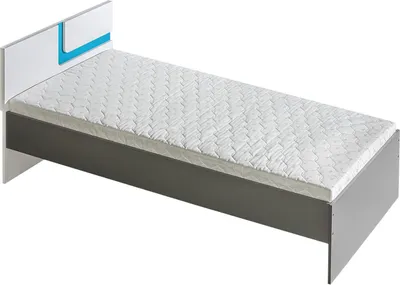 Produktbild von Kinderbett / Jugendbett Oskar 12 inkl. Lattenrost, Farbe: Anthrazit / Weiß / Blau - 90 x 200 cm (L x B)