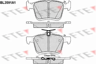 Produktbild von FTE Bremsbeläge Satz Hinten Bremsklötze für VW Golf VII Schrägheck (5G1, BQ1, BE1, BE2) 9010676