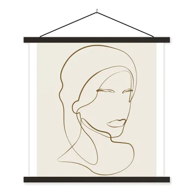 Produktbild von MuchoWow® Textilposter Frauen - Text - Zitate - Linienkunst 90x90 cm mit schwarzem Rahmen - Magnetisches