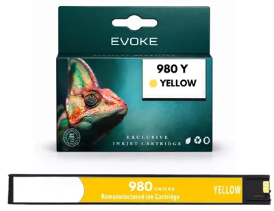Immagine prodotto di Cartucce compatibili con HP 980 Y D8J09A, colore giallo, capacità 110 ml, compatibili con le stampanti multifunzione OJ Enterprise X555 e X585