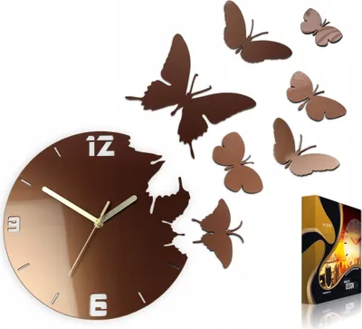Produktbild von ModernClock, wanduhr, Schmetterling Wanduhr, Uhr, metalische copper, DIY