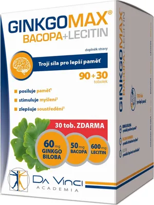 Zdjęcie produktu dla GinkgoMAX + Bacopa + Lecytyna 90+30 tobolek