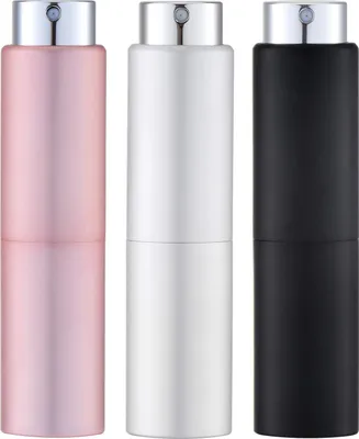 Obrázek produktu pro 8ml parfémový rozprašovač (balení po 3 ks) cestovní parfémový rozprašovač pro ženy a muže, cestovní lahvička s rozprašovačem na cesty (stříbrná, růžová, černá)