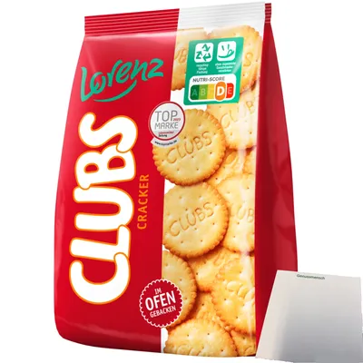 Produktbild von Lorenz Clubs gesalzene Party Cracker (200g Packung) + usy Block