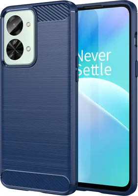 Produktbild von OnePlus Nord 2T Hülle, Carbon-Faser TPU Silikon Stoßfest Schutzhülle für OnePlus Nord 2T Blau