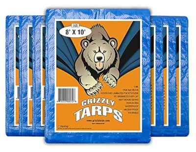 Imagen del producto de Lona impermeable azul, de 8x10 metros, resistente a los rayos UV, ideal para camping y jardinería