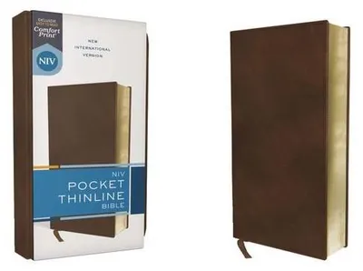 Produktbild von Niv, Pocket Thinline Bible, Leathersoft, Brown, Red Letter, Comfort Print
