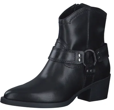Produktbild von Tamaris Damen Cowboy Boots/ Westernstiefeletten Schwarz Glattleder Größe: 36