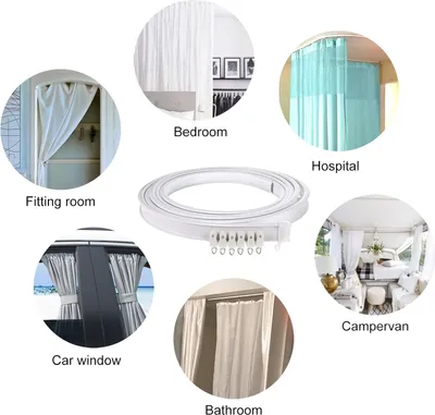 Produktbild von Flexible Decken Gardinenstange - Für Erkerfenster und Raumteiler - 5 Meter