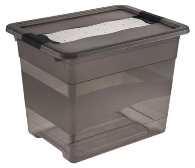 Productafbeelding van Opbergdoos met deksel en schuifsluitmechanisme, 24 l, transparant