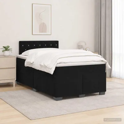 Immagine prodotto di Letto a molle con materasso e illuminazione LED, colore nero, 120 x 190 cm, rivestito in velluto