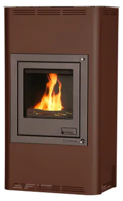 Image de HS FLAMINGO poêle à bois AQUAFLAM 17 avec échangeur de chaleur régulation de base brun-velours