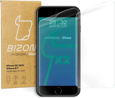 Produktbild von Bizon Glass Hydrogel Displayschutzfolie, iPhone SE 2022/2020/8/7, 2 Stück
