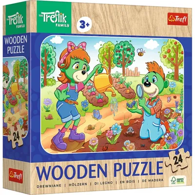 Zdjęcie produktu dla Puzzle Rodzina Treflików drewniane 24 elementy