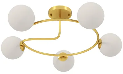 Produktbild von Deckenleuchte 20W Deckenlampe mit 5 G9-Fassungen, Eleganter Gold-Weiß-Look, Leuchtmittel nicht enthalten