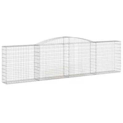 Image de vidaXL Gabion avec arc surélevé 400x30x100/120 cm Fer galvanisé