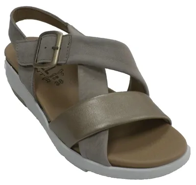 Produktbild von Damensandale mit kombiniertem Riemen in Beige