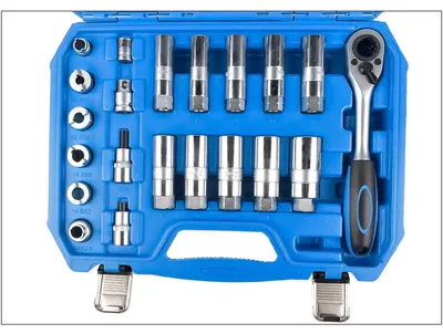 Image de Outils pour amortisseurs et suspension de véhicules - Coffret de 50 pièces comprenant des douilles traversantes - Clés pour amortisseurs - Direction - Outils de démontage