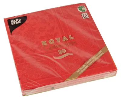 Zdjęcie produktu dla Papstar serwetki RC Ornaments czerwone 40 x 40cm 20 sztuk 1 opakowanie