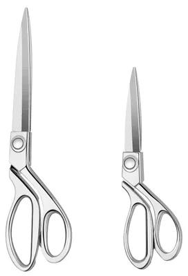 Productafbeelding van Hoogwaardige scharen, 20 cm en 26 cm. Professionele scharen van roestvrij staal en koper, geschikt voor het bewerken van stof en leer. Ideaal voor kunstenaars en naaisters. Zilverkleurig.