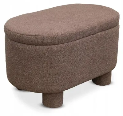 Zdjęcie produktu dla Elegancka pufa siedzisko ze schowkiem skrzynia tapicerowana Teddy Duo terakota