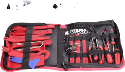 Image de Outil de démontage d'intérieur de voiture, 120 pièces de clips de maintien, 11 pièces d'outils de démontage de garniture, sac de rangement portable, 38PCS Plus