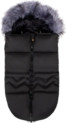 Productafbeelding van Voetenzak, wintervoetenzak met kap, 46 x 90 cm, kunstbont kraag, geschikt voor kinderwagen, slee en autostoeltje