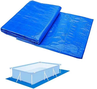 Produktbild von Rechteckige Schwimmbadplane blau wasserdicht