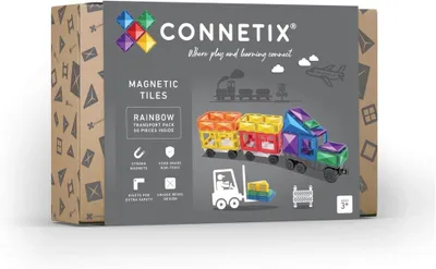 Produktbild von CONNETIX Magnetbausteine Regenbogen Transportieren Packen 50 Stück Fahrzeug 3+