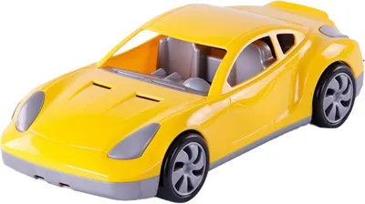 Image de Voiture jouet jaune voiture de course Cavallino plastique 36cm pour enfants