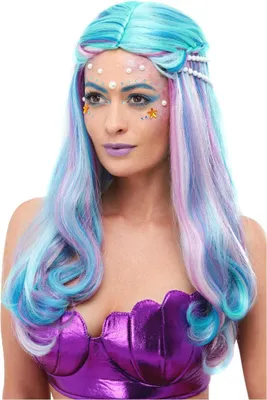 Produktbild von Smiffys - Perücke für Damen SM1570 (Einheitsgröße) (Blau/Pink)